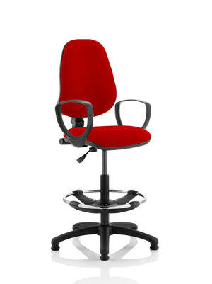 Eclipse Plus I Lever Task Operator Chair Bergamot Cherry Fully Bespoke Colour With Loop Arms with High Rise Draughtsman Kit Image 2