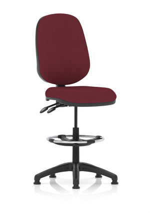 Eclipse Plus II Lever Task Operator Chair Ginseng Chilli Fully Bespoke Colour With High Rise Draughtsman Kit Image 2