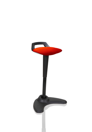Spry Stool Black Frame Bespoke Colour Seat Tabasco Orange