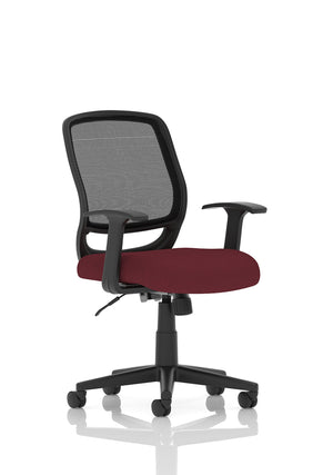 Mave Task Operator Chair Black Mesh With Arms Bespoke Colour Seat Ginseng Chilli