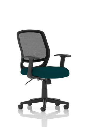 Mave Task Operator Chair Black Mesh With Arms Bespoke Colour Seat Maringa Teal Image 2