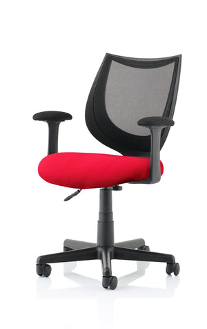 Camden Black Mesh Chair in Bespoke Seat Bergamot Cherry Image 2