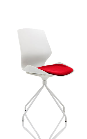 Florence Spindle White Frame Visitor Chair in Bespoke Seat Bergamot Cherry Image 2