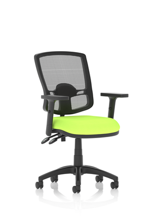 Eclipse Plus II Lever Task Operator Chair Mesh Back Deluxe With Bespoke Colour Seat in Myrrh Green With Height Adjustable Arms