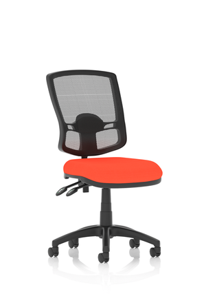Eclipse Plus II Lever Task Operator Chair Mesh Back Deluxe With Bespoke Colour Seat in Tabasco Orange