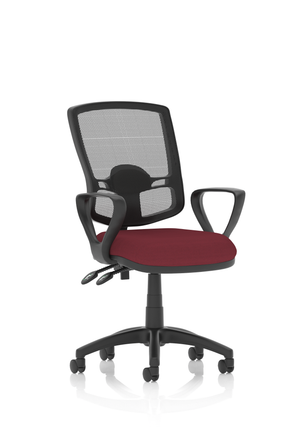 Eclipse Plus II Lever Task Operator Chair Mesh Back Deluxe With Bespoke Colour Seat With loop Arms in Ginseng Chilli