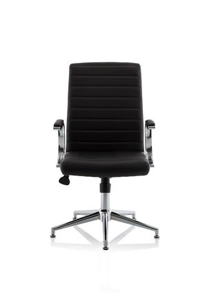 Ezra Executive Black Leather Chair With Glides Image 3