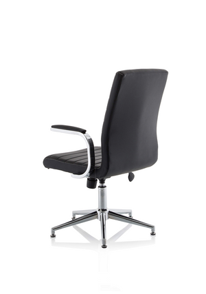 Ezra Executive Black Leather Chair With Glides Image 6