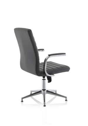 Ezra Executive Grey Leather Chair With Glides Image 8