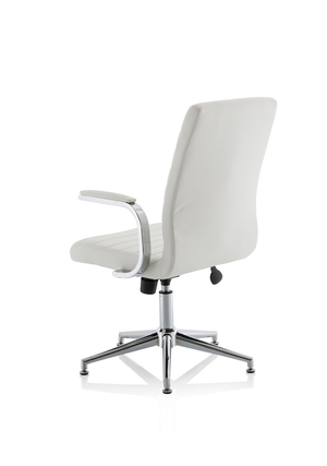 Ezra Executive White Leather Chair With Glides Image 13
