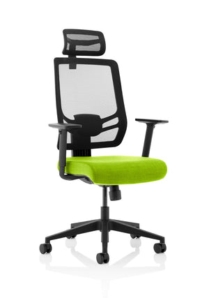 Ergo Twist Bespoke Fabric Seat Myrrh Green Mesh Back with Headrest Image 3