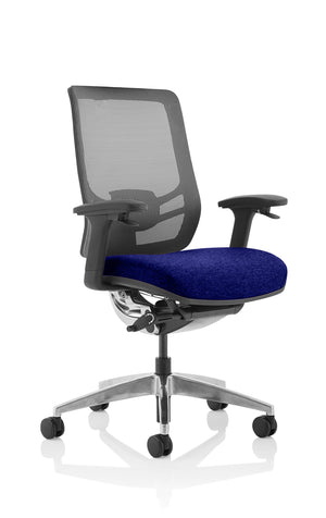 Ergo Click Bespoke Fabric Seat Stevia Blue Black Mesh Back Image 2