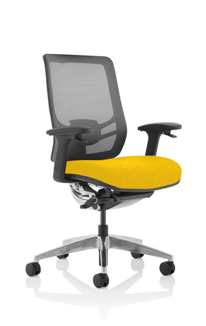 Ergo Click Bespoke Fabric Seat Senna Yellow Black Mesh Back Image 2