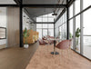 Key in Black Cylinder Base Table with Malin Canteen Chair and Snug Meeting Sofa Booth in Breakout Setting