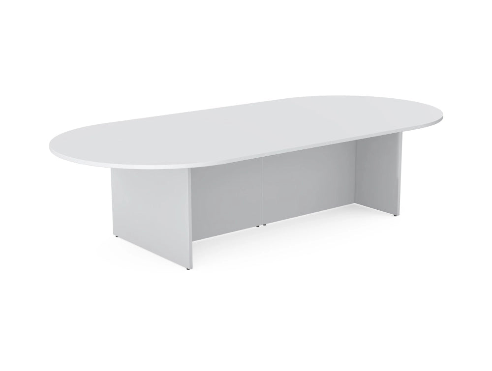 Kito Oval Boardroom Table with Panel Leg Base in White Finish
