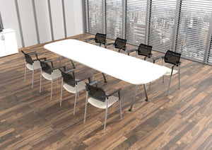 Kito Oval Meeting Table  Double Cylinder Leg Base 6