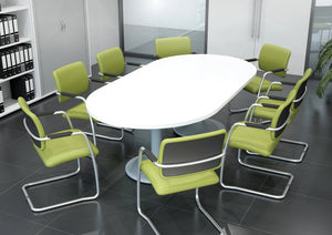 Kito Round Meeting Table  Single Cylinder Leg Base 7