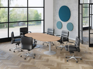 Kito Round Meeting Table  Single Cylinder Leg Base 9