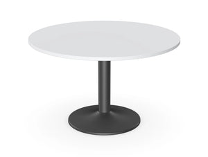 Kito Round Meeting Table With Trumpet Leg With White And Black Finish