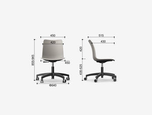 Klass Height Adjustable Classroom Chair with 5 Star Base with Castors Dimensions