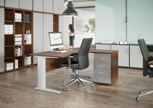 Komo Crescent Desk With Pedestal 1