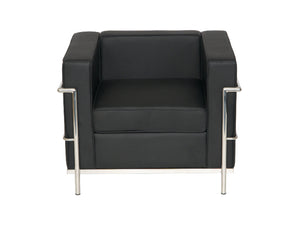 Korby Black Faux Leather Armchair