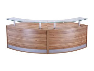 Lhr Lhr Elite 2 Section Semi Circle Reception Unit In Walnut