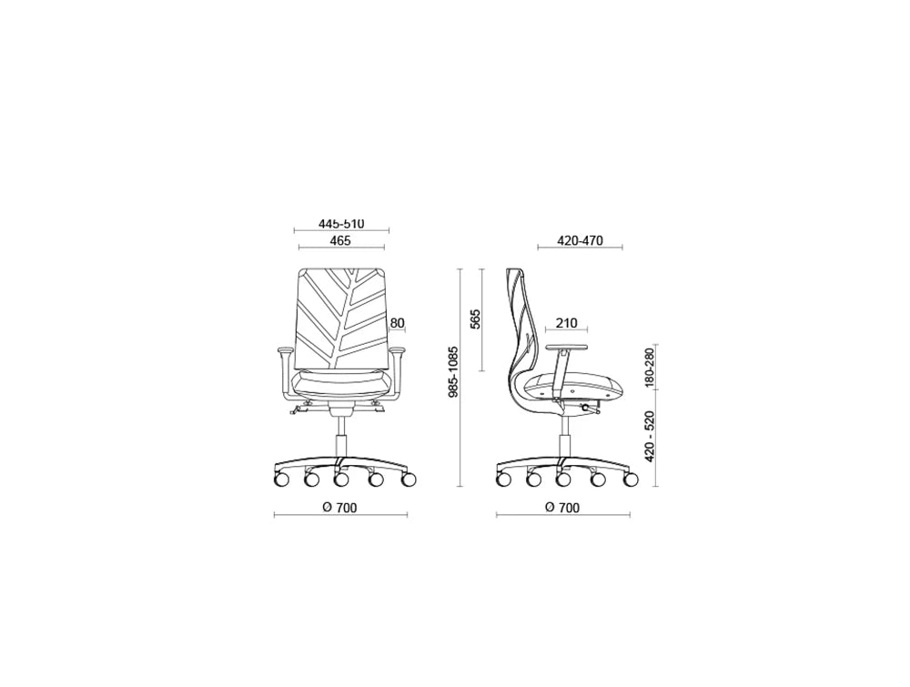 Leaf Operative Patterned Office Chair 11 Dimensions
