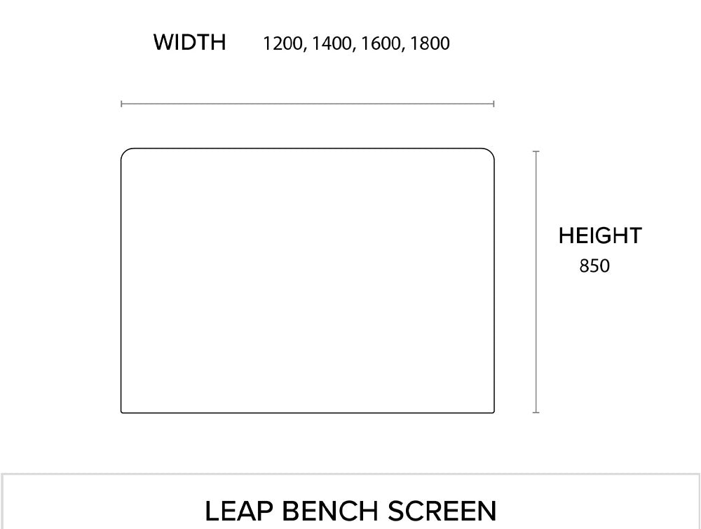Leap Acoustic Bench Desk Screen Dimensions