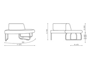 Legvan 90 Upholstered Modular Seating Dimensions