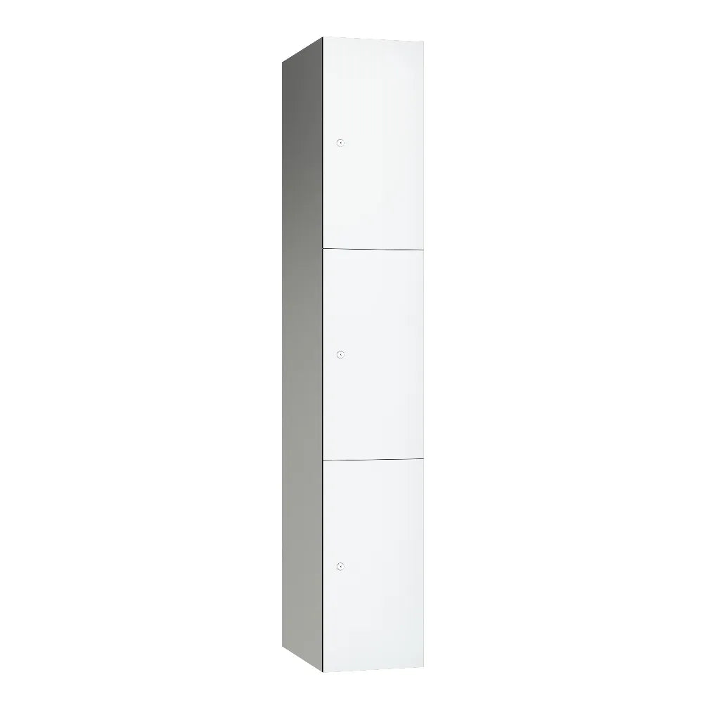 Leisure 3 Door Aluminium Locker Designer Wht