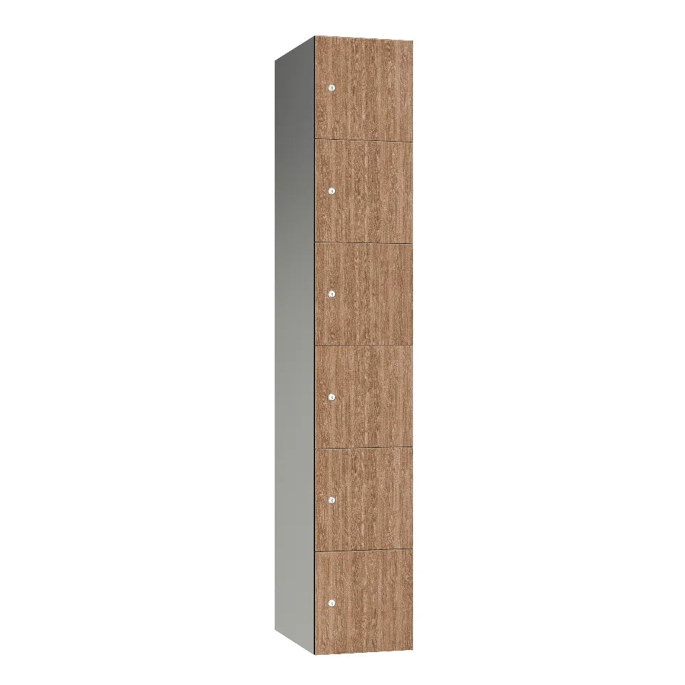 Leisure 6-Door Aluminium Locker - Oak