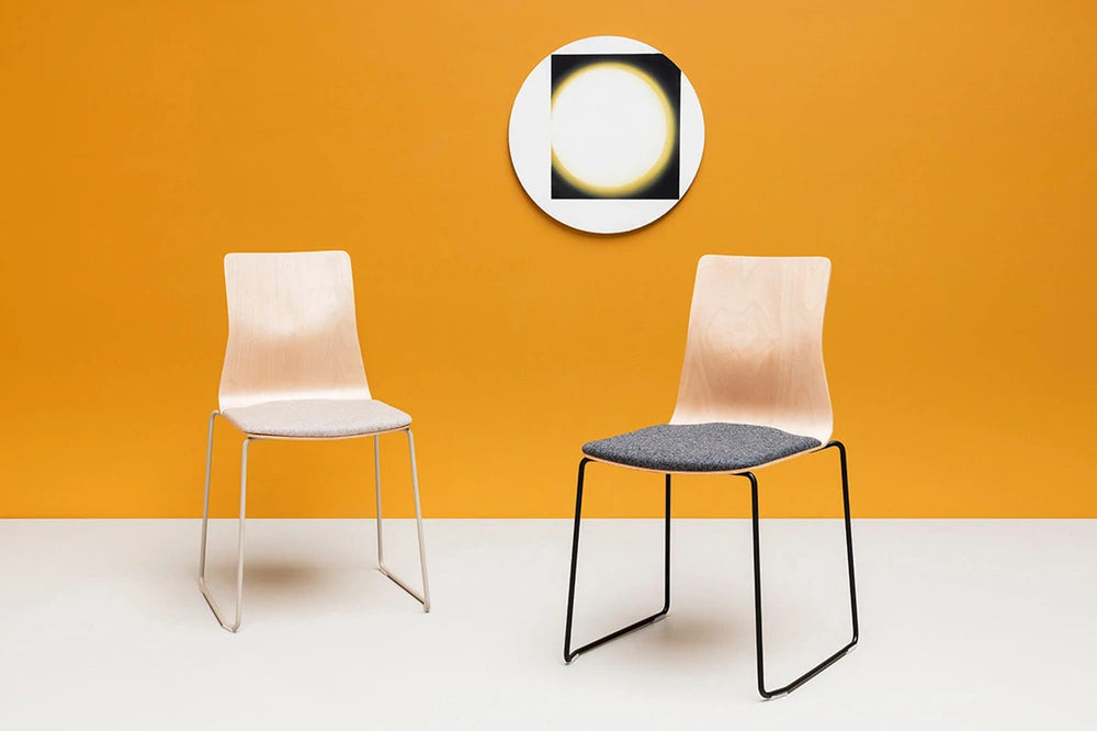 Linar Plus Wooden Chair  Metal Legs 2