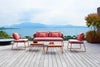 Lisa Outdoor Sofa Club With Coffee Table And Armchair In Outdoor Setting
