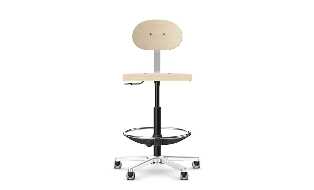 Logika Wooden Swivel Office Sit Stand Chair With Ring Footrest 3