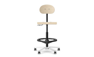 Logika Wooden Swivel Office Sit Stand Chair With Ring Footrest 4