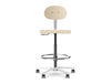 Logika Wooden Swivel Office Sit Stand Chair With Ring Footrest