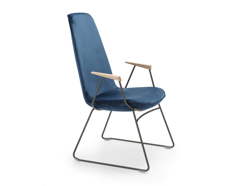 Lumi High Back Chair with Sled Base 5