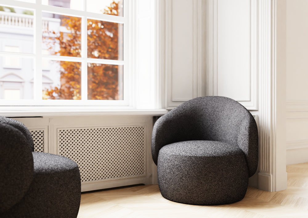 Luna Soft Seating Swivel Chair in Dark Grey Finish