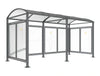 M Barrel Roof Bicycle Shelter with Extension and Back and Side Cladding 2