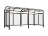 M Barrel Roof Bicycle Shelter with Extension and Back and Side Cladding