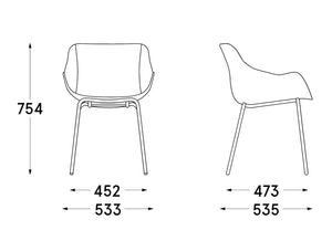 Mdd Baltic Basic Shell Armchair 7 Dimensions