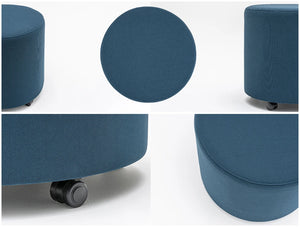 Mdd Mix Round Geometric Pouffe With Castors 2