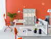 Mdd Modular Multiple Lockers In Orange Themed Office