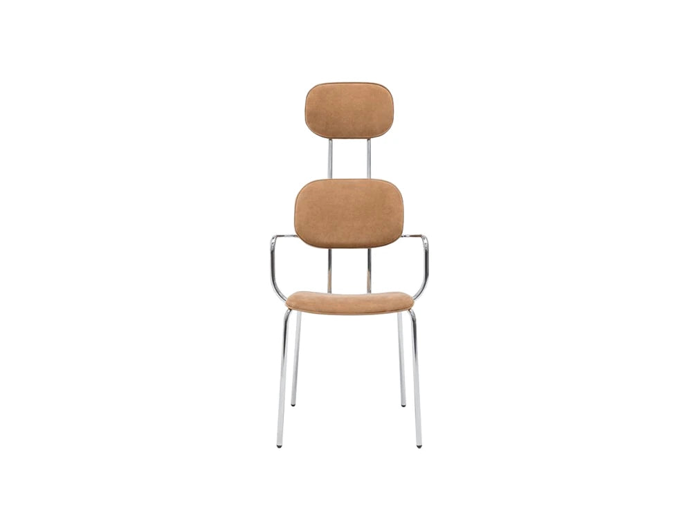 Mdd New School Chair With Headrest On Four Legged Metal Frame