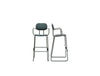 Mdd New School High Sled Chair In Dark Green Upholstery