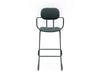 Mdd New School High Sled Chair In Purple Upholstery With Armrest