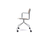 MDD New School Swivel Castor Wheel Chair in Light Wood Finish with Metal Legs