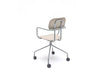MDD New School Swivel Castor Wheel Chair in Light Wooden Finish