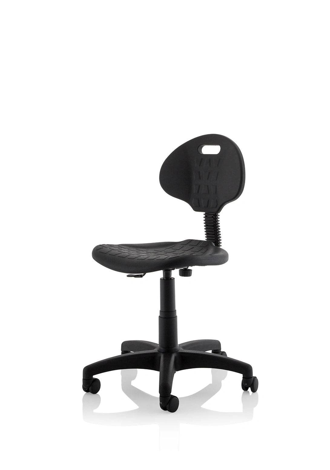 Malaga Task Wipe Clean Operator Chair Black Polyurethane Seat And Back Without Arms OP000088 4